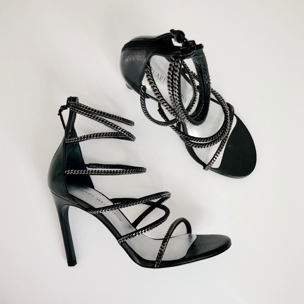 Stuart Weitzman Chain Strap Heels - image 1